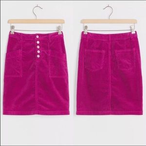 Anthropologie Pilcro Corduroy Mini Skirt
Raspberry Pink Button Front